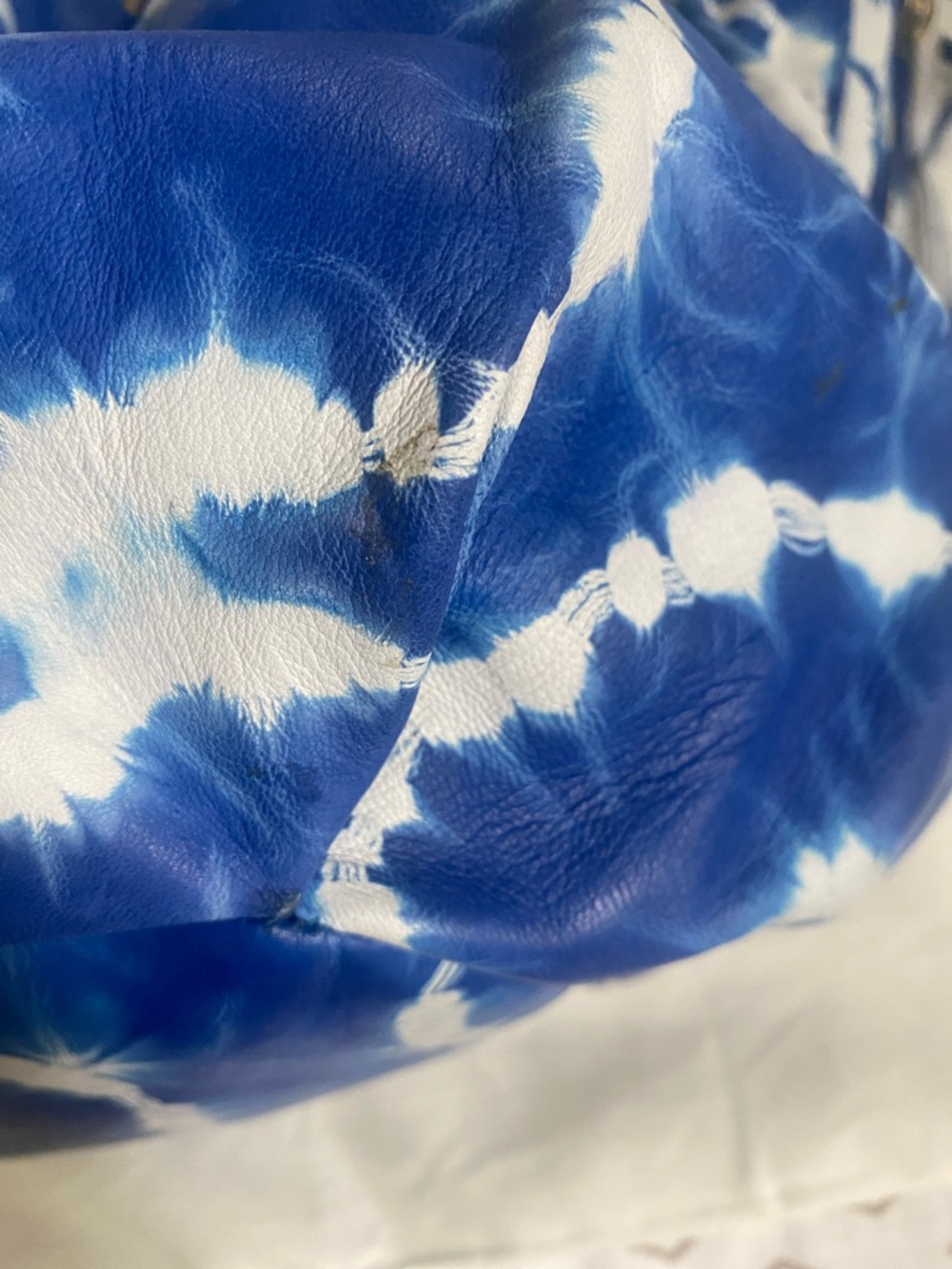RARE Sample NWT Rebecca Minkoff Easy Rider Blue and White Tie-Dye Hobo Bag - Picture 5 of 16